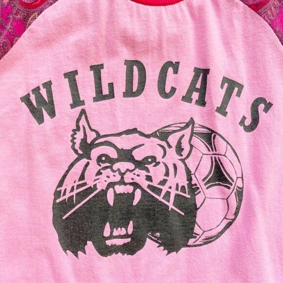 CourtneyCourtney Dress Girls 6/7 Wildcats Twirly Pink Tie Dye Handmade Upcycled - Picture 3 of 8